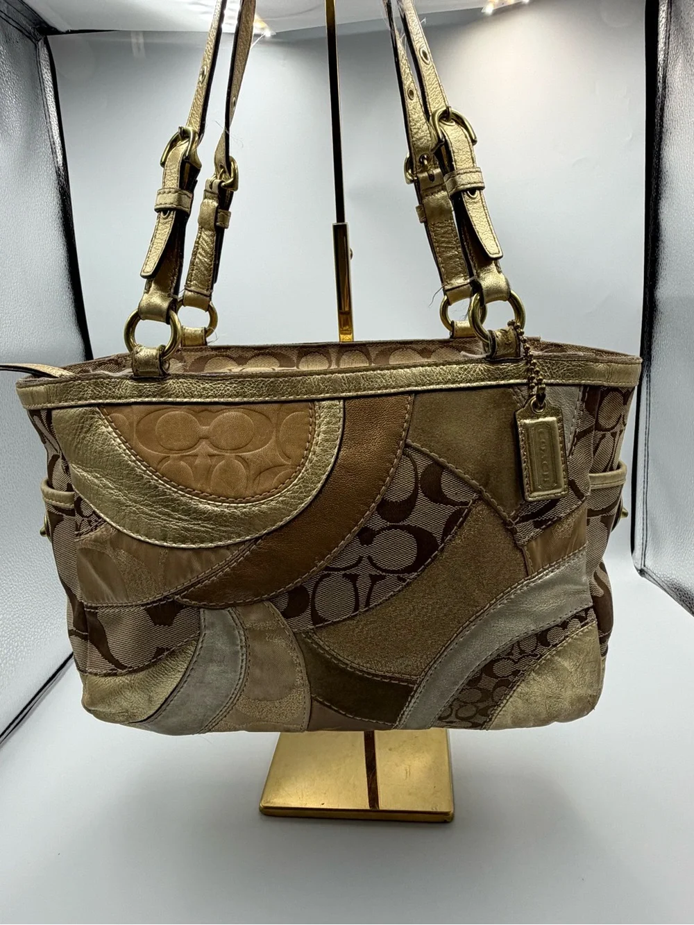 Vintage Y2K Coach Mosaic Metallic Gallery Patchwork Purse
